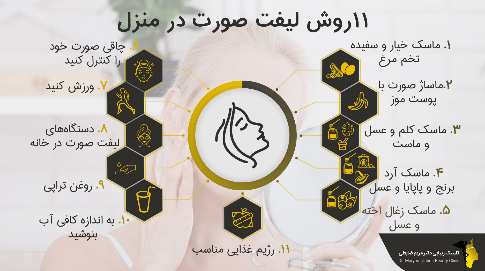 11 روش لیفت صورت در منزل